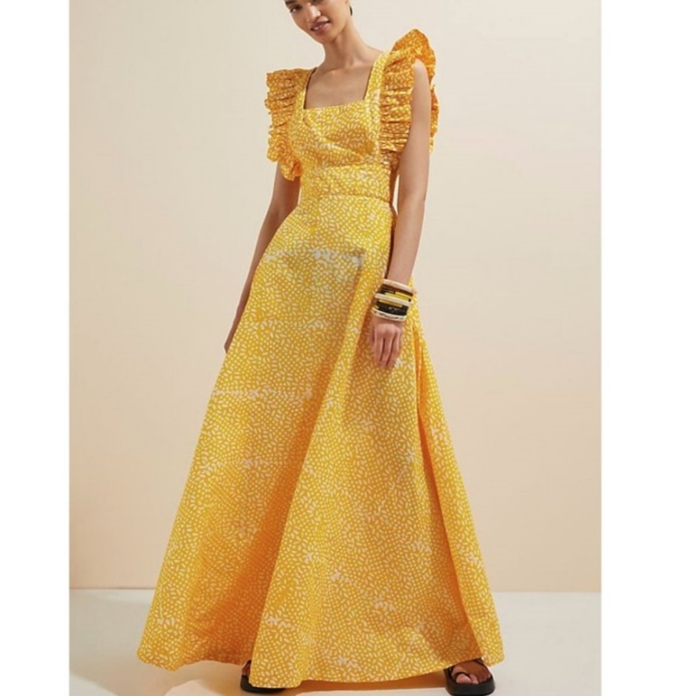 Sika Marigold ruffled maxi dress
